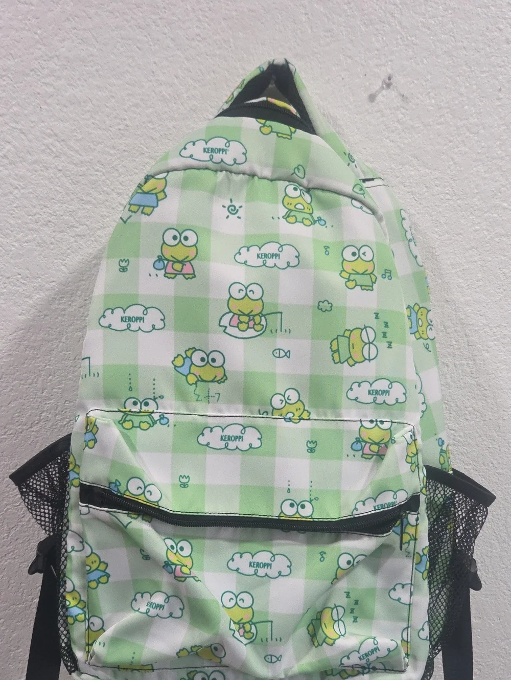 Green Kids Backpack - Cute Frog Print